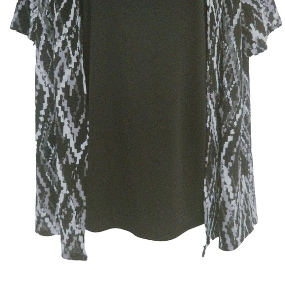 Classic Collections Faux Cardigan and Camisole Set Black  White XL - Picture 3 of 9